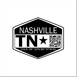 New Vintage Travel Location Qr  Nasville TN Posters and Art